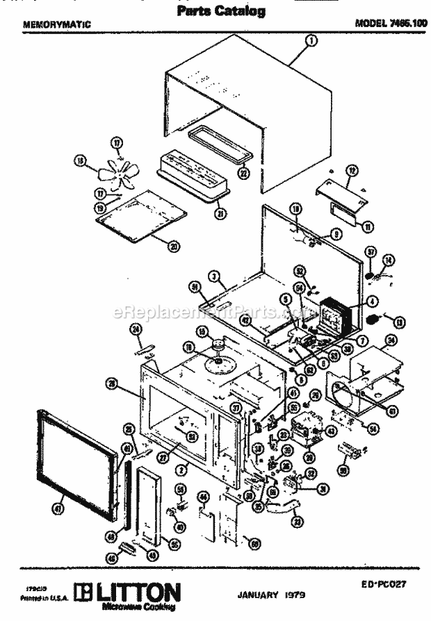 Amana 7465100 Table Top Memorymatic Microwave Page 1 Diagram