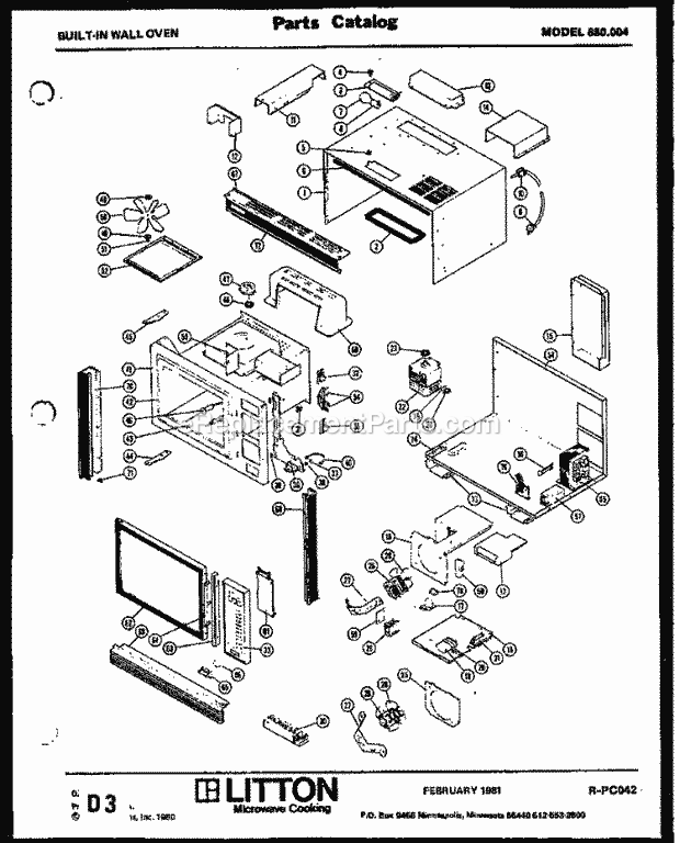 Amana 880004 Built-in Litton Built-in Wall Oven Page 5 Diagram