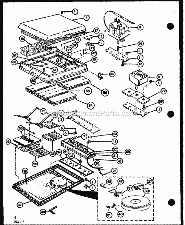 Amana AKC30D (P8575702S) Mfg Number P8575706s, Surface Unit- Ele Cooktops Diagram