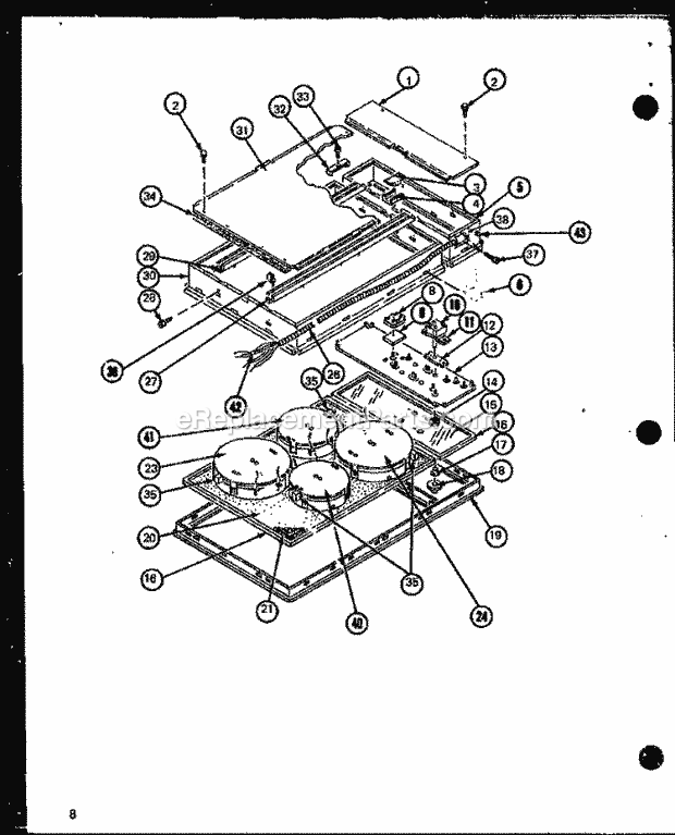 Amana AKF1B (P8512502S) Surface Unit- Ele Page 2 Diagram