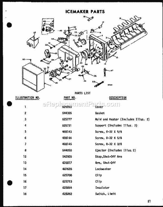 Amana D396151 Ice Maker Kit Standard Automatic Ice Maker Page 1 Diagram