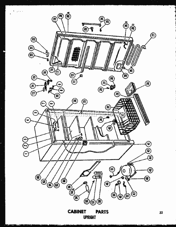 Amana EU12F (P6011706W) Mfg Number P6011730w, Freezer- Vertical Cabinet Parts Diagram