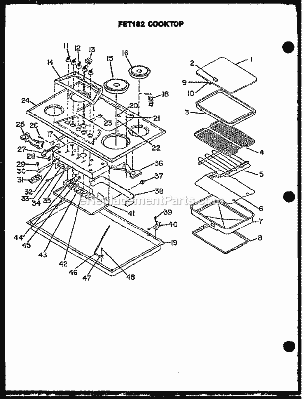 Amana FET182 Surface Unit- Ele Page 1 Diagram