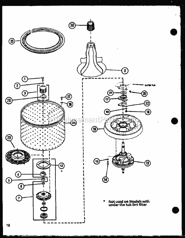 Amana LW3603L (P1122402L) Mfg Number P1122406w L, Washer-Top Loading Page 7 Diagram