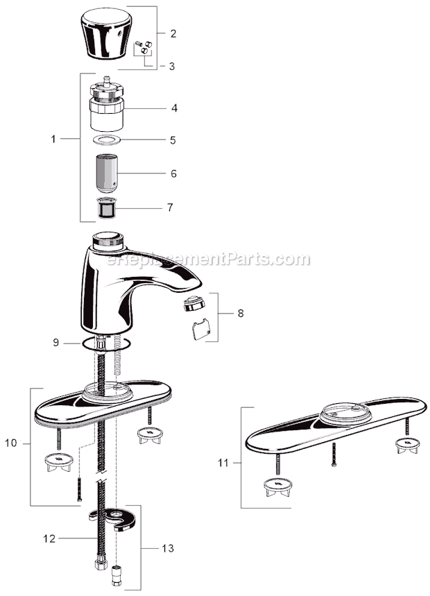 American Standard 1340.105 Commercial Faucet Page A Diagram