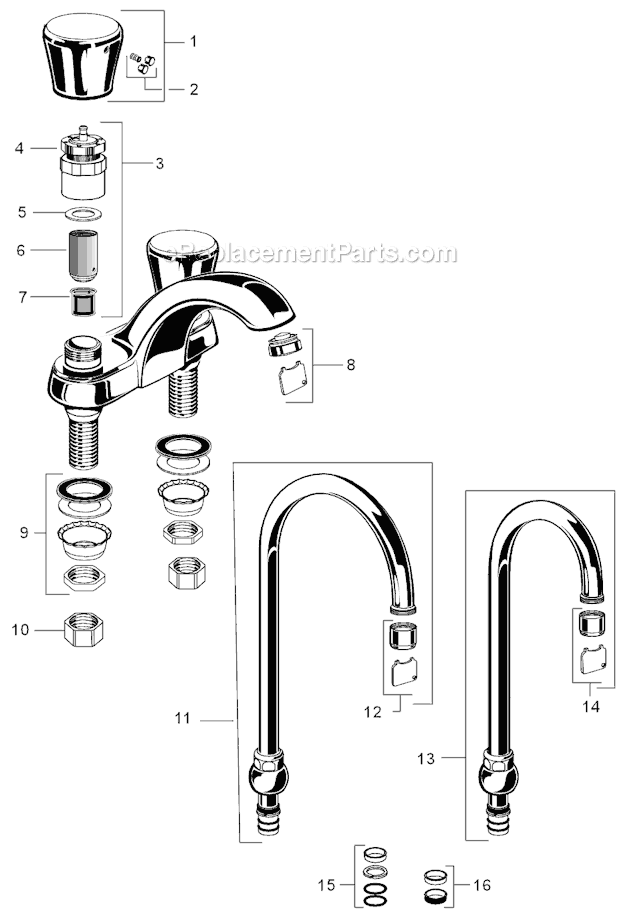 American Standard 1340.225 Commercial Faucet Page A Diagram