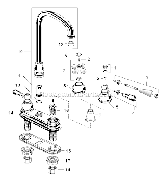 American Standard 2770.732 Hampton Bar Sink Faucet Page A Diagram