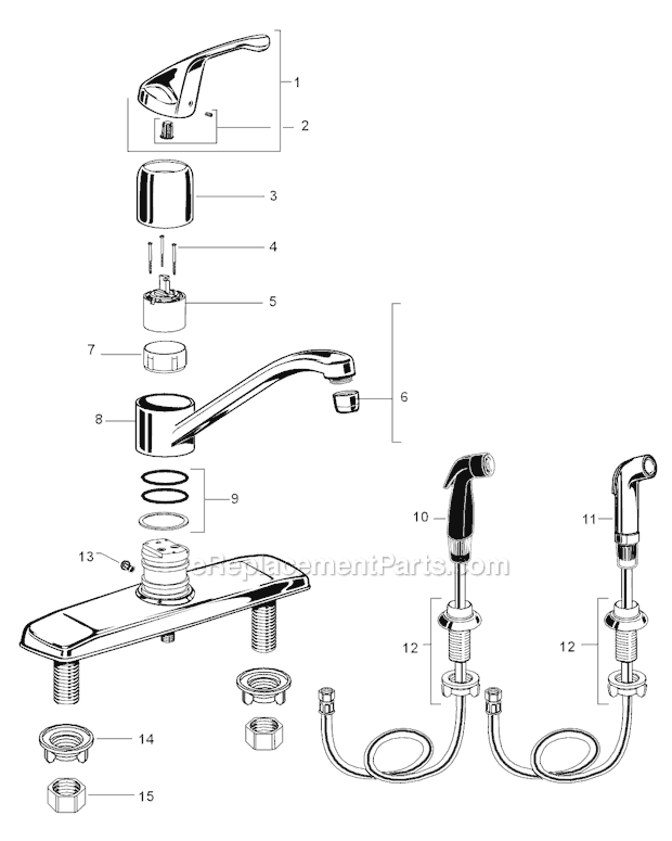 American Standard 4175.200.F15 Colony Single Control Kitchen Faucet Page A Diagram