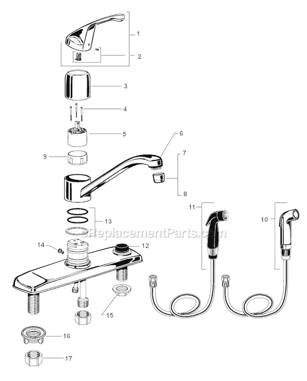 American Standard 4175.203 Colony Kitchen Faucet W/ Spray Page A Diagram