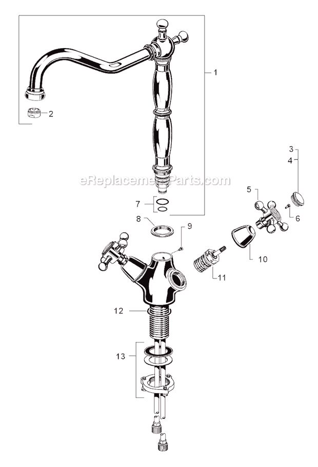 American Standard 4233.400 Culinaire� Bar/Pantry Kitchen Faucet Page A Diagram