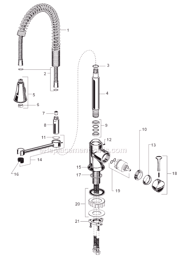 American Standard 4332.350 Pekoe Single Lever Semi-Professional Kitchen Faucet Page A Diagram