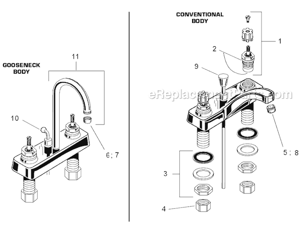 American Standard 5400.142H Commercial Faucet Page A Diagram