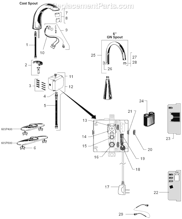 American Standard 6057.102 Commercial Faucet Page A Diagram