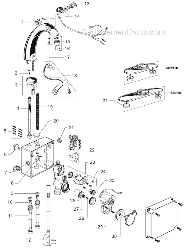 American Standard 6058CA.105 Commercial Faucet Page A Diagram