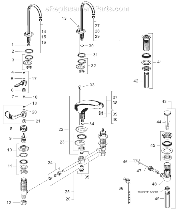 American Standard 6500.140 Commercial Faucet Page A Diagram