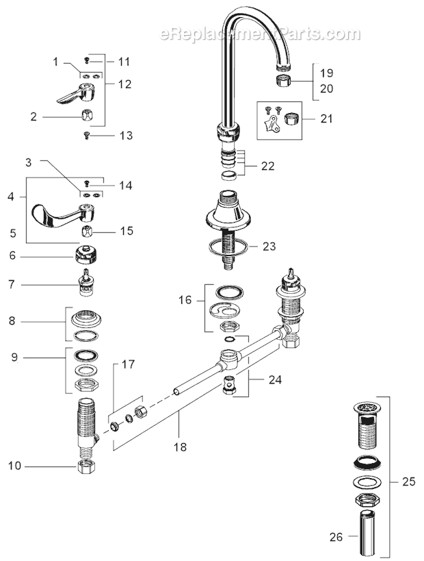 American Standard 6540.140 Commercial Faucet Page A Diagram