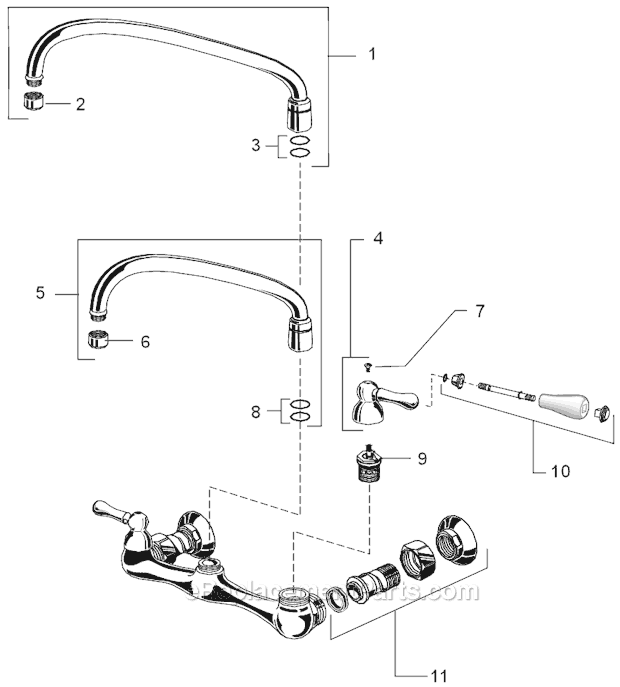 American Standard 7292.152 Commercial Faucet Page A Diagram