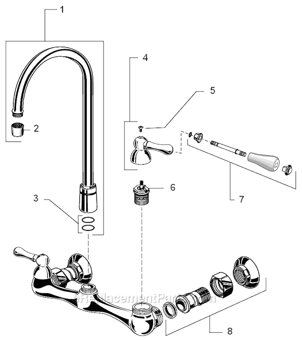 American Standard 7293.152 Commercial Faucet Page A Diagram