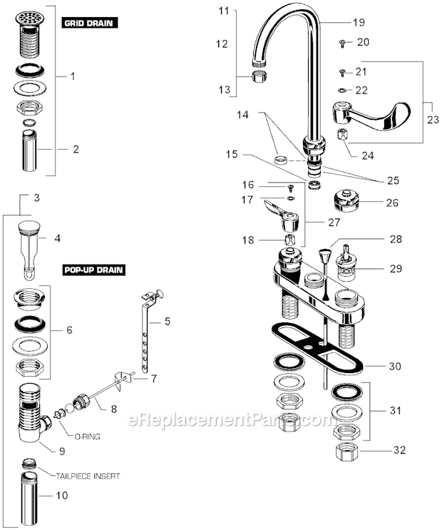 American Standard 7500.145 Commercial Faucet Page A Diagram
