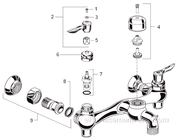 American Standard 8350.235 Commercial Faucet Page A Diagram