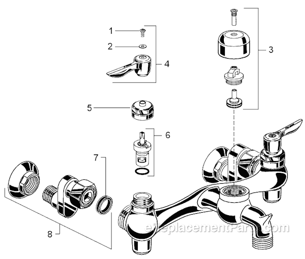 American Standard 8351.076.002 Commercial Faucet Page A Diagram