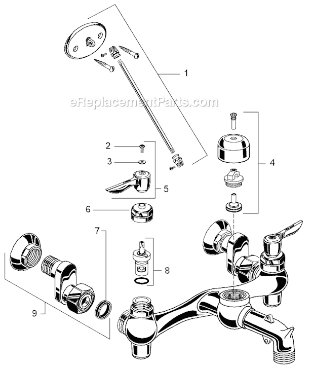 American Standard 8354.112.002 Commercial Faucet Page A Diagram