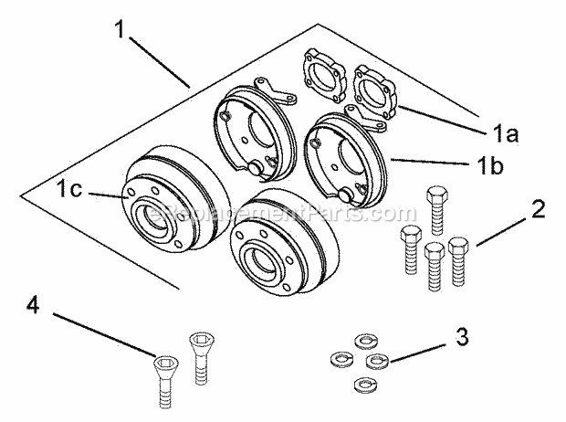 Ariens 589043 Brake Replacement Kit (Single Side) Brake Replacement Kit (Single Side) Pn 58904300 Diagram