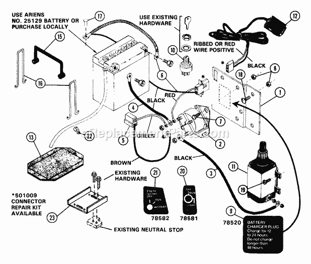Ariens 727001 Elect Start Kit 12 Volt Battery Start Kits 12 Volt Diagram