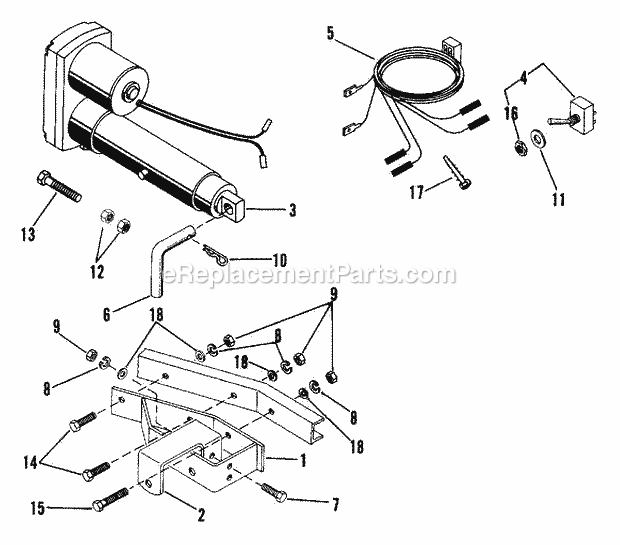 Ariens 734005 Electric, Lift Accessory Electric Lift Kit Diagram
