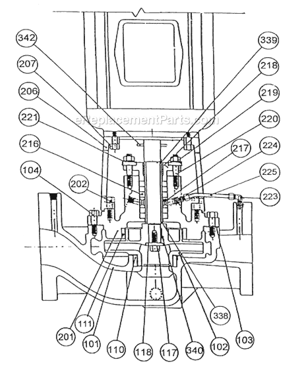 Armstrong 4385 M Old Style Vertical In-Line Pump Page A Diagram