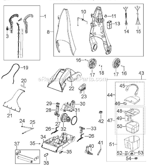 Bissell 1694W Upright Deep Cleaner Page A Diagram
