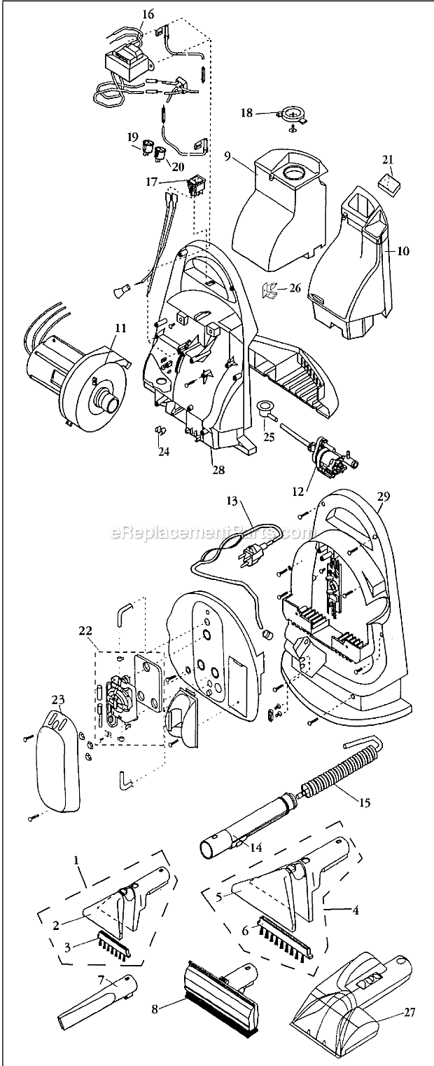 Bissell 1725 Parts List and Diagram : eReplacementParts.com
