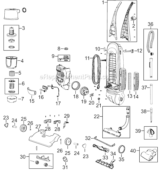 Bissell 20Q9 Cleanview II Plus Upright Vacuum Page A Diagram