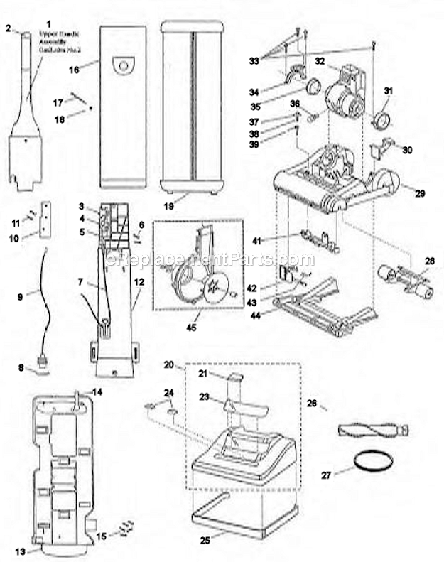 Bissell 3510-T Power Partner Upright Page A Diagram