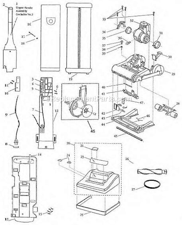 Bissell 3511-2 Power Partner Upright Page A Diagram
