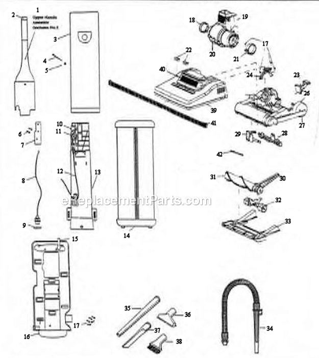 Bissell 3513 Power Partner Upright Page A Diagram