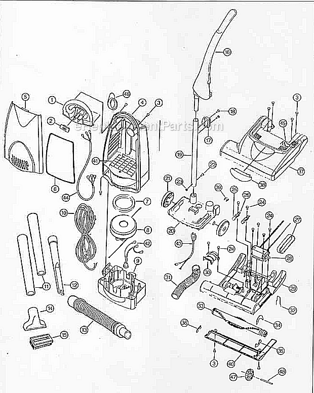 Bissell 3550 Plus Upright Vacuum Page A Diagram