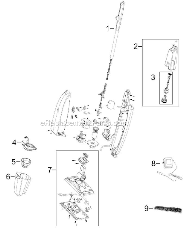 Bissell 5288 Flip-Ease Stick Vacuum Page A Diagram