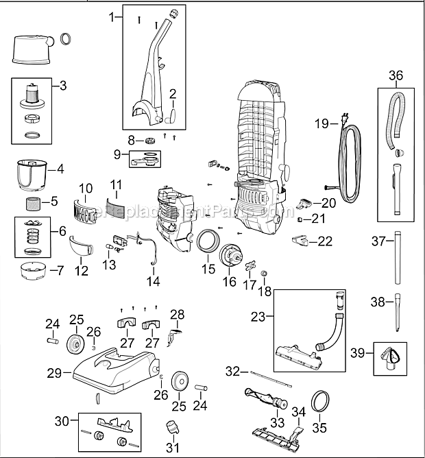 Bissell 6579-2 Powerforce Cleaners Bagless Upright Vacuum Page A Diagram
