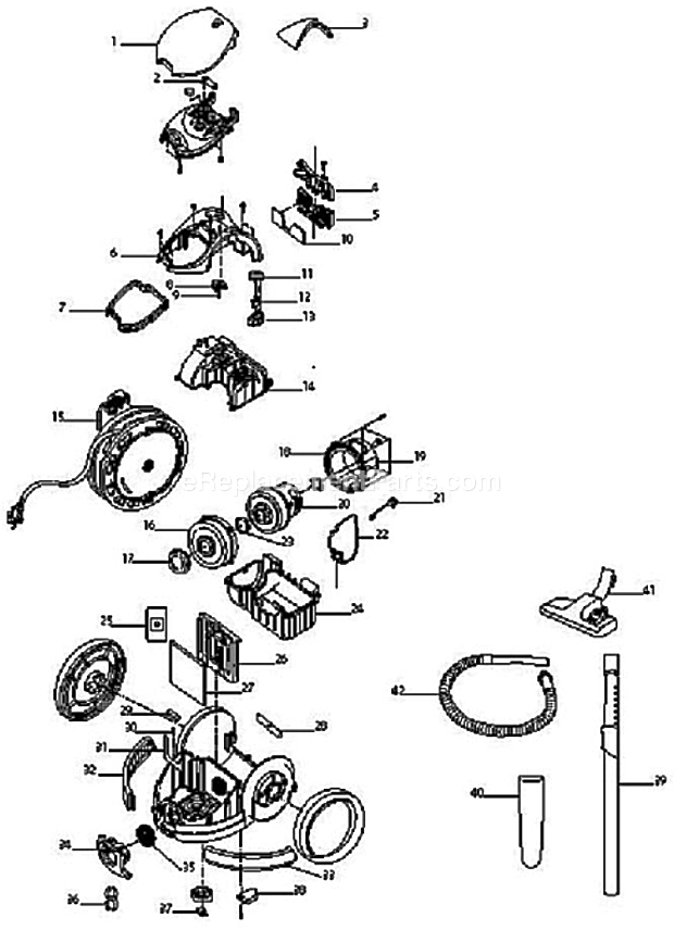 Bissell 6700 Butler Revolution Canister Page A Diagram