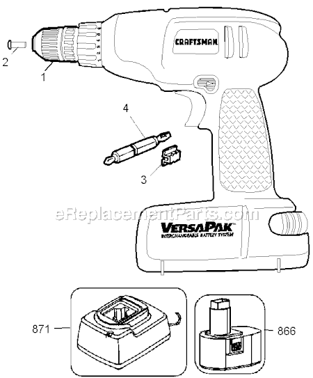Black and Decker 11232 Type 1 7.2V Versapak Drill Page A Diagram