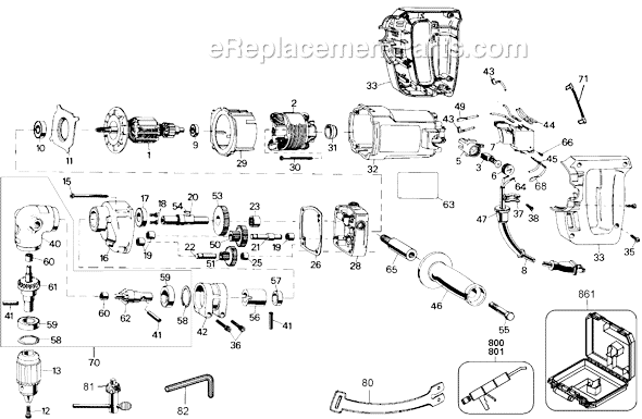 Black and Decker 1301 Type 100 Drill Page A Diagram