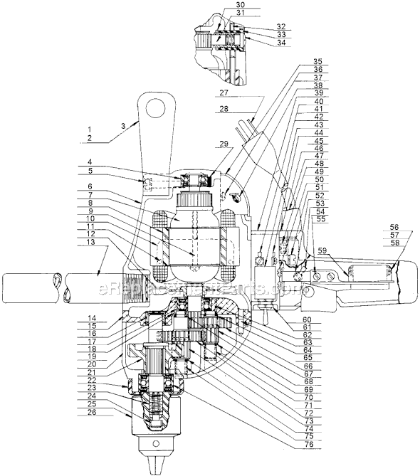 Black and Decker 1321 Type 1 1/2" Heavy Duty Reversing Drill Page A Diagram