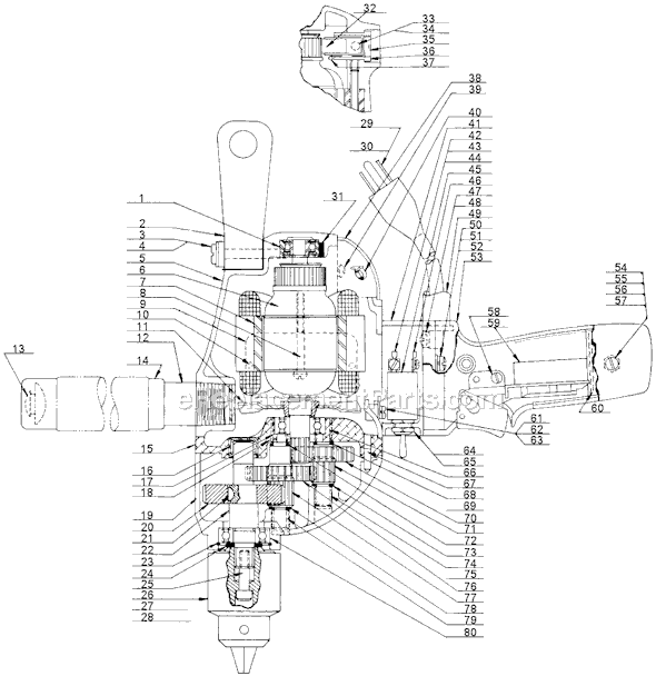 Black and Decker 1321 Type 4 1/2" Extra Heavy Duty Reversing Drill Page A Diagram