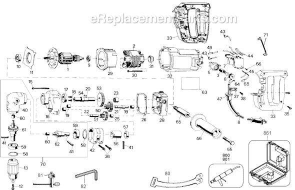 Black and Decker 1348 Type 100 1/2 Electric Drill Page A Diagram