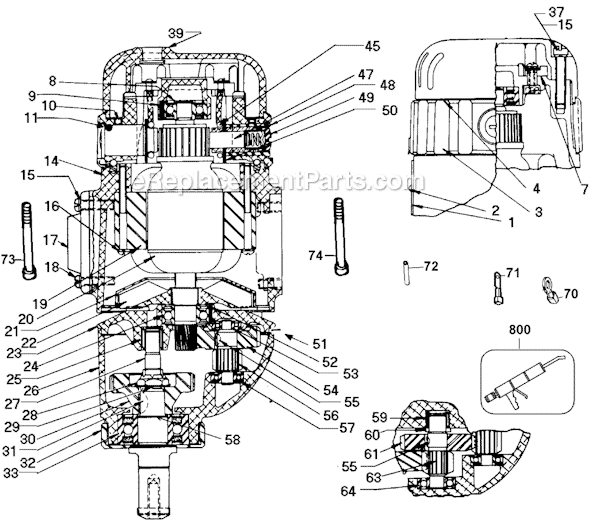 Black and Decker 1405-93 Type 1 Power Unit Page A Diagram