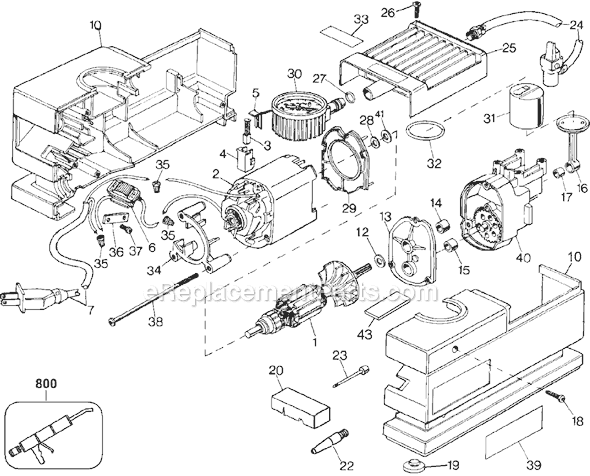 Black and Decker 15025 Type 1 Inflator / Compressor Page A Diagram