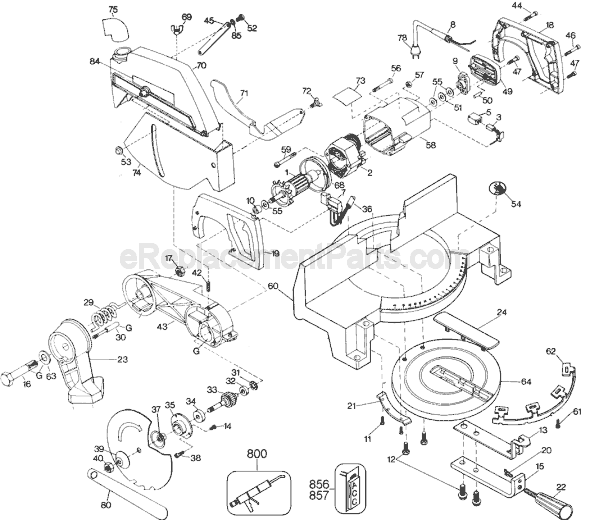 Black and Decker 1701 Type 1 Miter Saw Page A Diagram