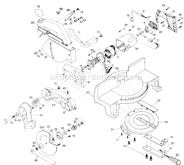 Black and Decker 1703 Type 1 10 Miter Box Saw Page A Diagram