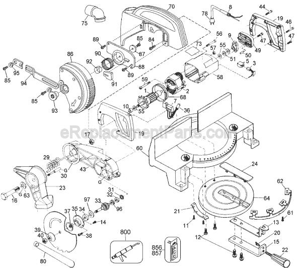 Black and Decker 1710 Type 2 Miter Saw Page A Diagram